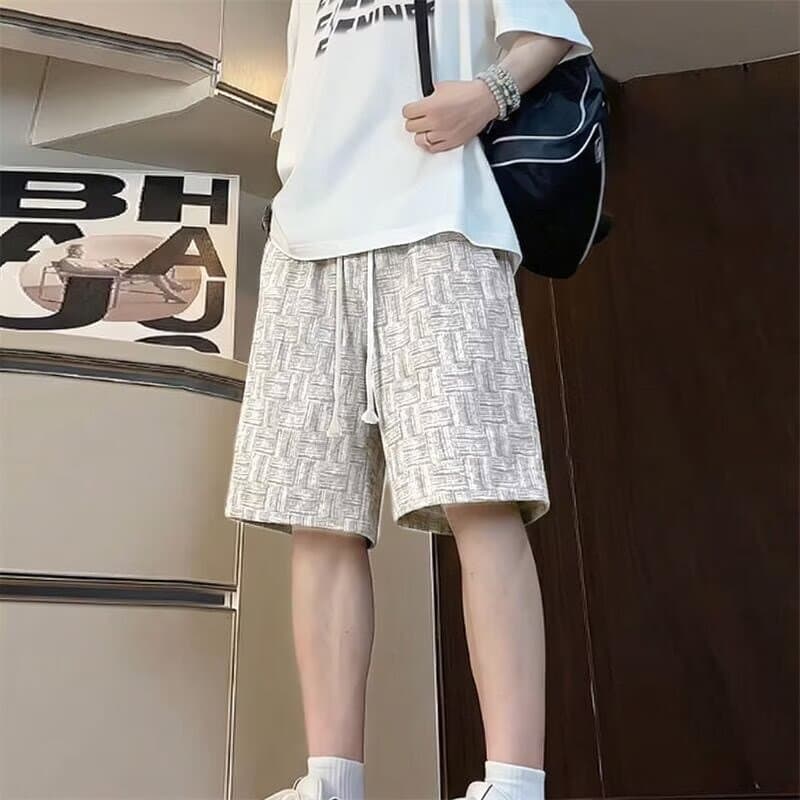 Men's Summer Classic Fashion Versatile Casual Shorts for Men and Teenagers Korean Style Personalized Patterns Handsome Quarter Pants