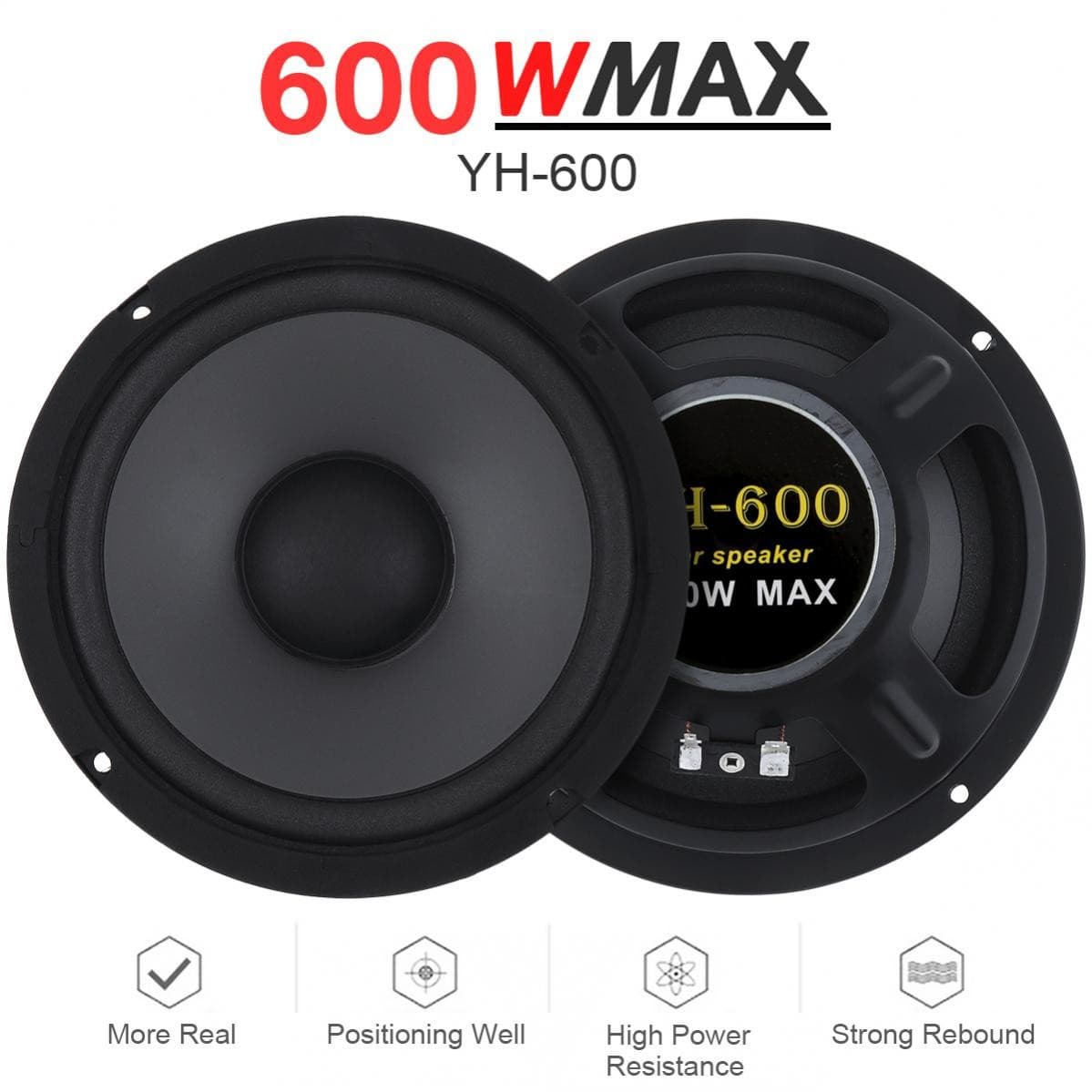 Factory Wholesale KAIYU Car Audio Modified Rear Door High Bass Speaker Car Coaxial Speaker 6.5 Inch