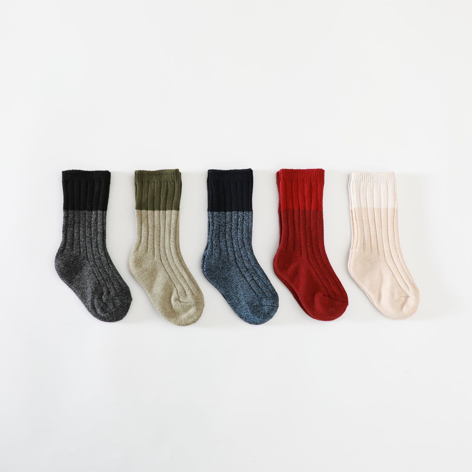 Clearance W17-1013 Socks-Flower Color Matching/Autumn and Winter Korean Version Thickened Children's Warm Cotton Socks Socks