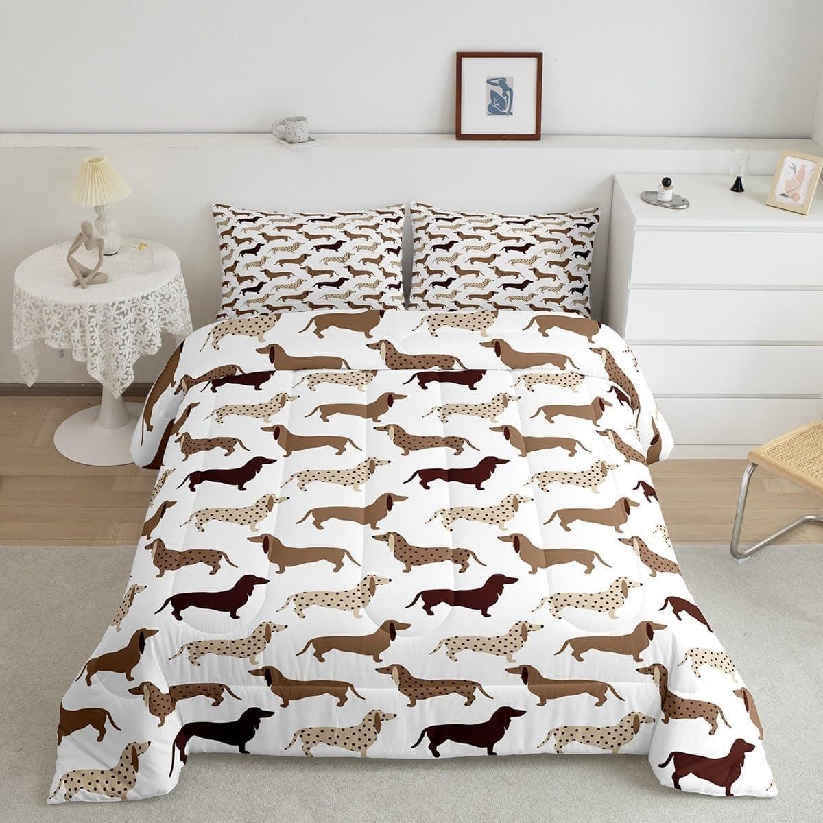 Dachshund Comfortable Down-Alternative Quilted Comforter Amazon Cross-Border Comforter Set Digital Printing Dropshipping