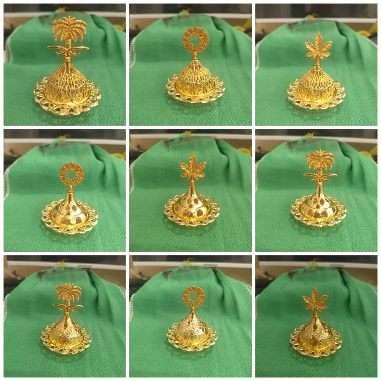 [Factory Direct] Cross-border Gold Filigree Middle Eastern Arabic Incense Burner Metal Aromatherapy Burner for Cone Incense Sandalwood Burner