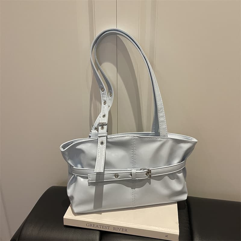Retro Niche Design Tote Bag Fashion Casual PU Texture Personalized Women's Shoulder Bag Daily Commute Underarm Bag