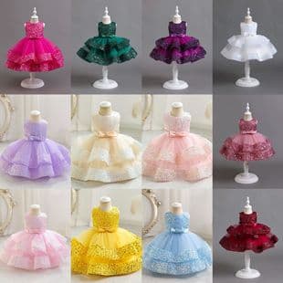 Cross-border Summer Children's Dress Sequin Princess Gown Baby Toddler High-end Birthday Party Dress