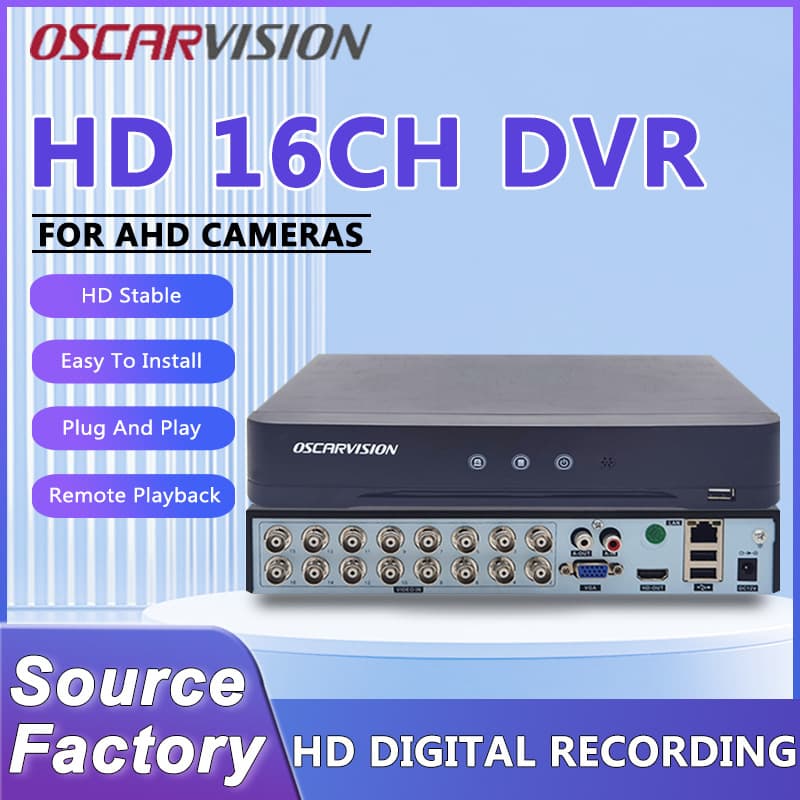 16-Channel DVR Digital Video Hard Drive Recorder for Coaxial Cameras, High-Definition Playback Storage Surveillance Host