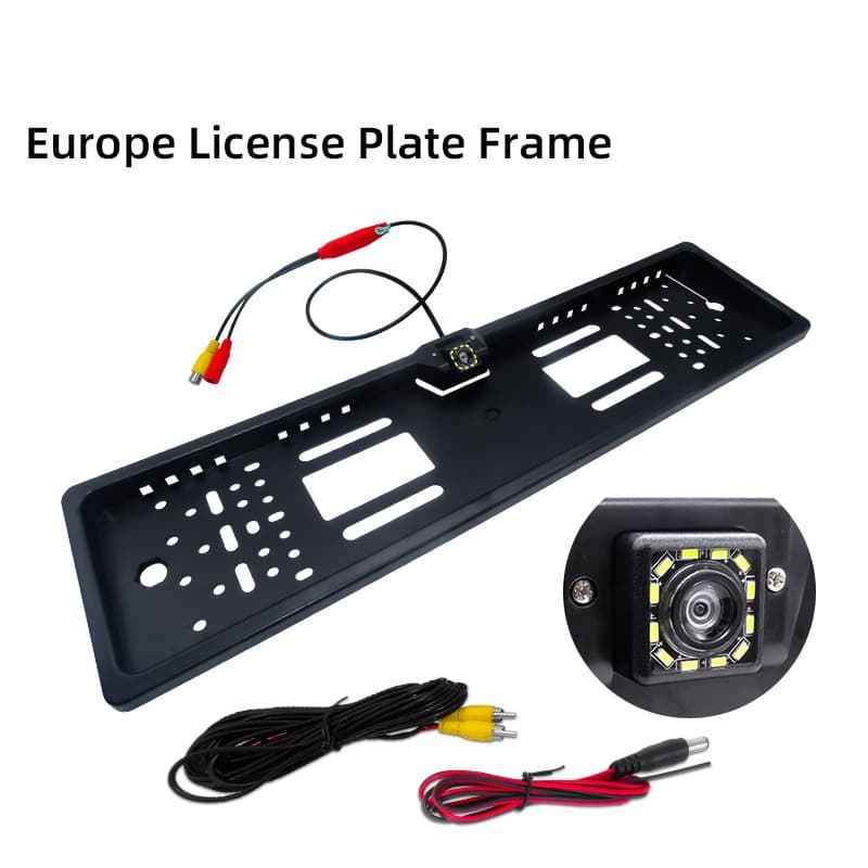 New European license plate frame CCD car 12-light LED reversing camera car European license plate frame night vision HD