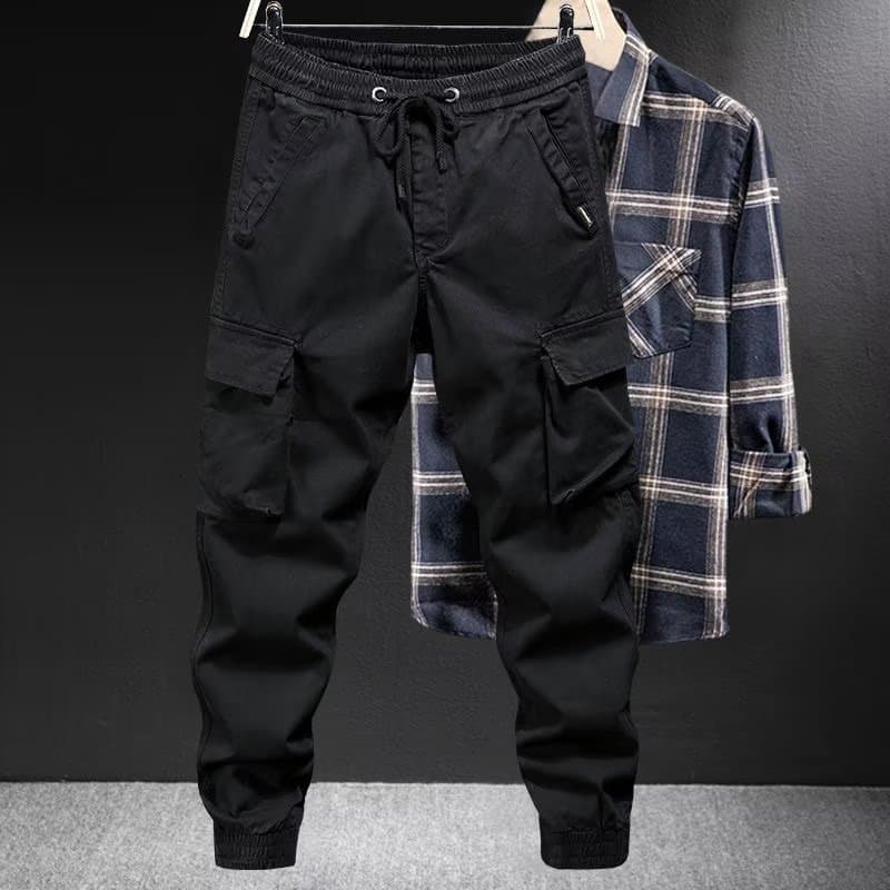 Men's Stretch Cargo Pants Summer Thin Ice Silk Loose Fit Workwear Long Pants Durable Safety Pants for Construction