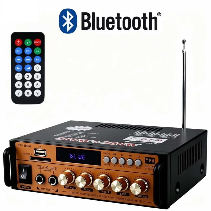 BT-198E Mini Amplifier Bluetooth USB Card Reader Radio 220V 12V Dual Use Home Car OEM Wholesale