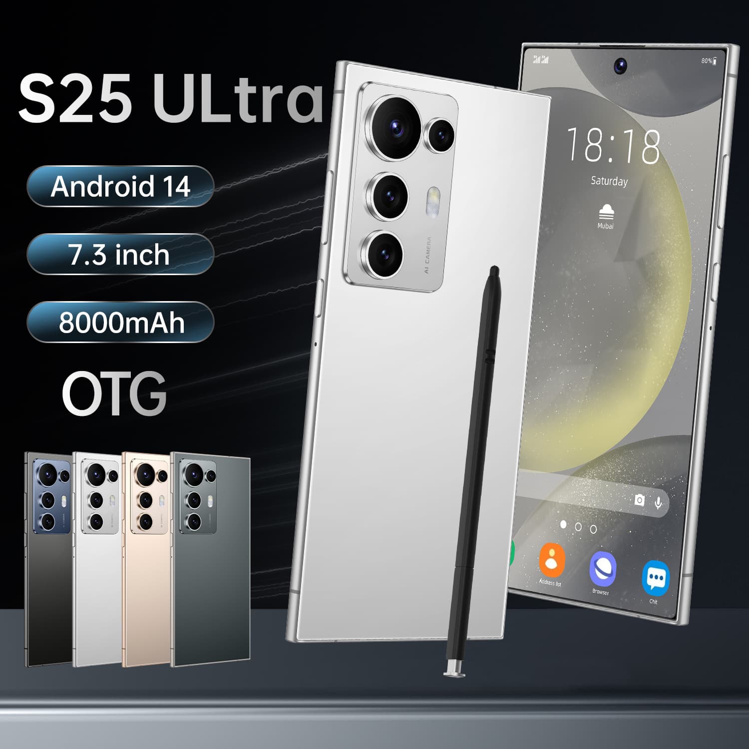 Cross-border hot model S25 Ultra smartphone global version true 4g 7.3 inch large screen 8+256G Android 12 wholesale