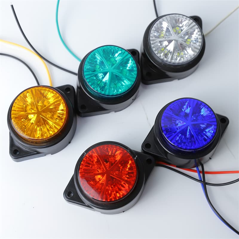 Round Trailer Corner Light Truck Colorful LED Electronic Side Marker Light Creative Truck Warning Light Roof Top Clearance Light