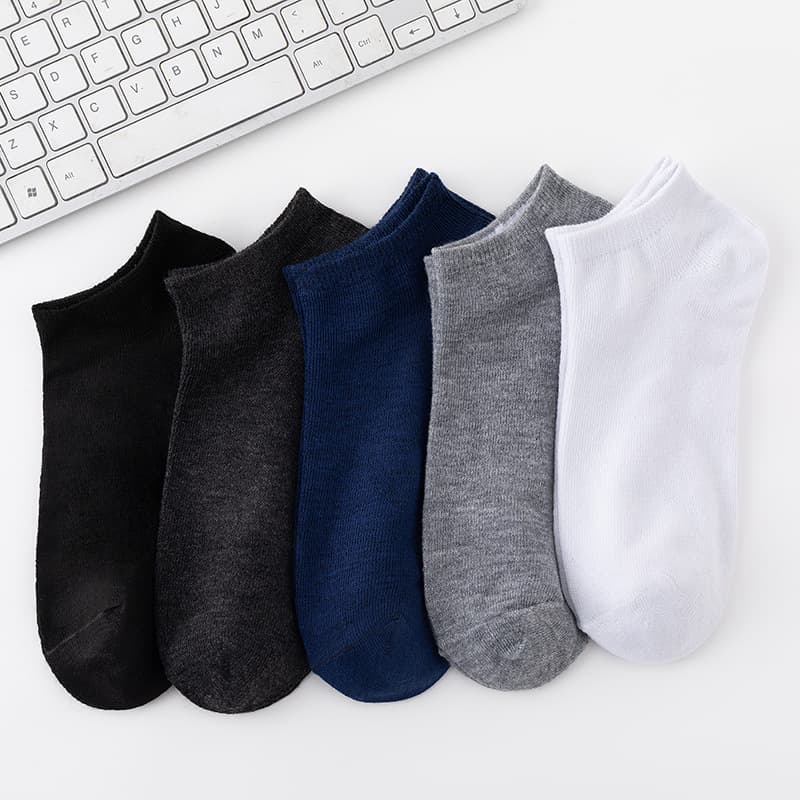 Socks Bath Socks Black White Gray Solid Color Men's Socks Men's Ankle Socks Zhuji