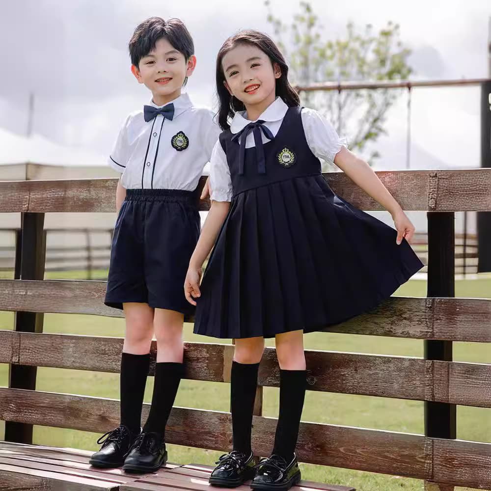Kindergarten summer uniforms, children's class wear, elementary school uniforms for recitation competitions, choir outfits, graduation photo performance clothing.