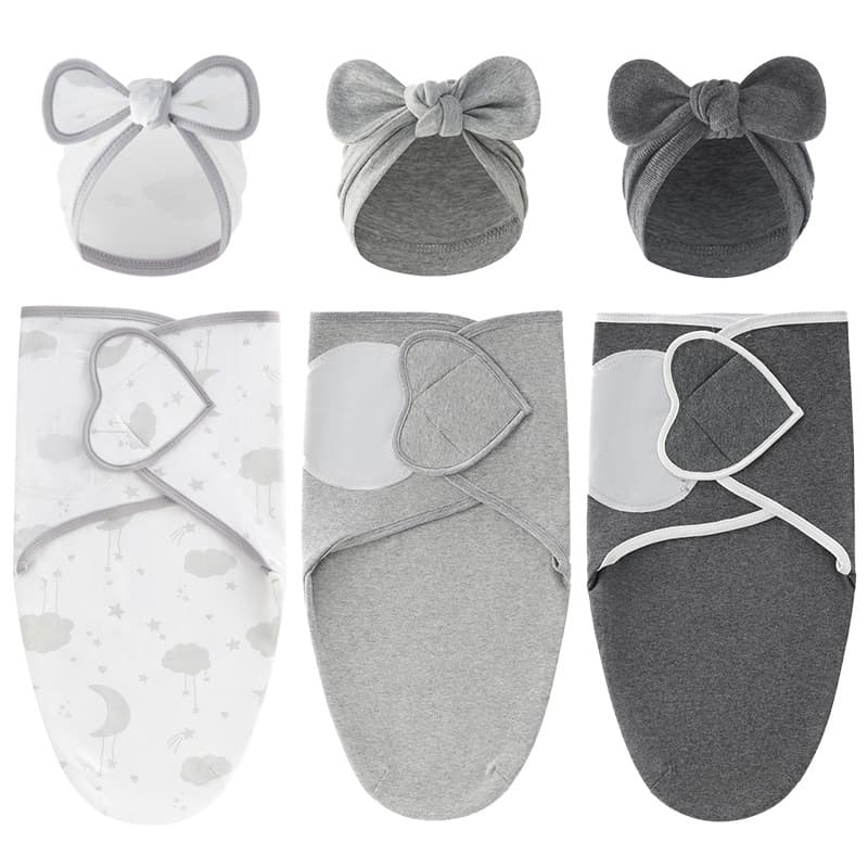 Foreign trade, Europe and America, cross-border e-commerce, newborn swaddle blankets, maternity swaddles, baby silkworm sleeping bags, bow-tied Indian hats