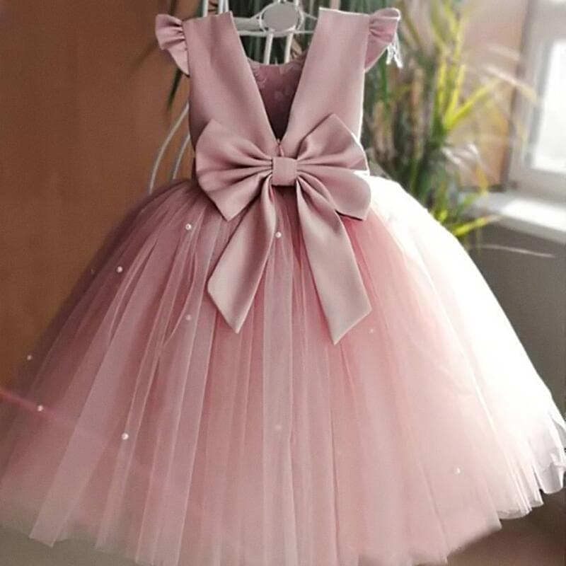 First Birthday Dress for Girls AliExpress Little Girl Princess Dress Puffy Skirt Children's Little Host Performance Flower Girl Wedding Dress