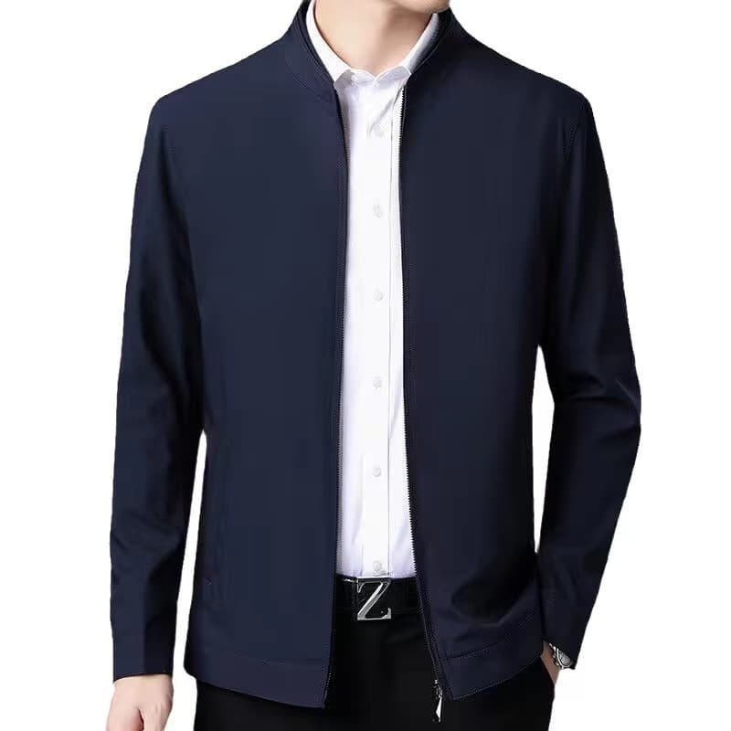 Jacket men's counter middle-aged cadre casual jacket spring and autumn dad wear lapel jacket thin section