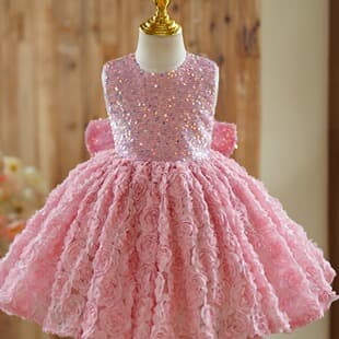 Girl Host Dress Flower Girl Wedding Little Girl Princess Dress Birthday Children's Light Luxury Niche Banquet Puffy Skirt