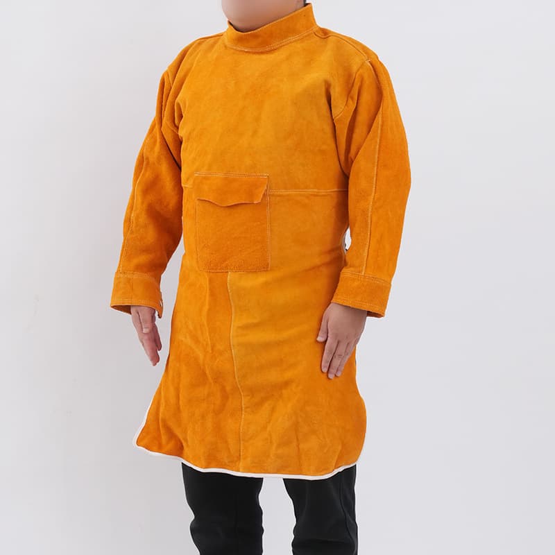 Factory Custom Cowhide Welding Suit Thickened Wear-Resistant Reversible Heat-Resistant Back-Opening Welding Suit Factory Custom