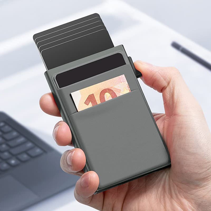 Cross-Border Side Push Auto Pop-Up Card Aluminum Men's Wallet RFID Anti-Magnetic Slim Credit Card Wallet S124