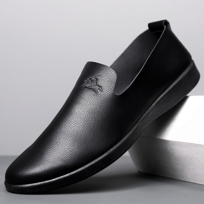 Leather shoes, business casual beanie shoes, new breathable, lightweight soft leather men's shoes, comfortable and casual men's leather shoes