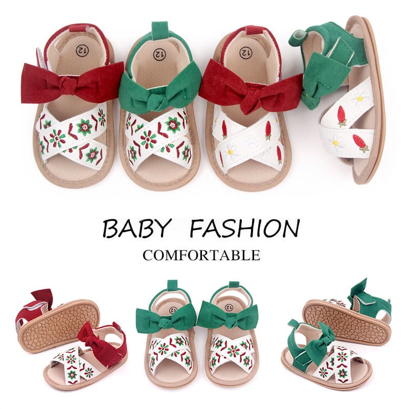 0-1 Year Old Baby Girl Sandals Embroidered Baby Shoes Soft Rubber Sole Princess Sandals Toddler Shoes Wholesale BL3023