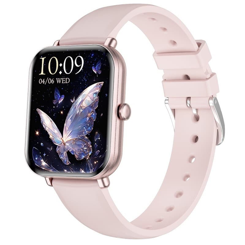 2024 Ladies Smart Watch Outdoor Sports Bluetooth Call Waterproof Health Monitoring Silicone Strap Touch Button Operation Waterproof