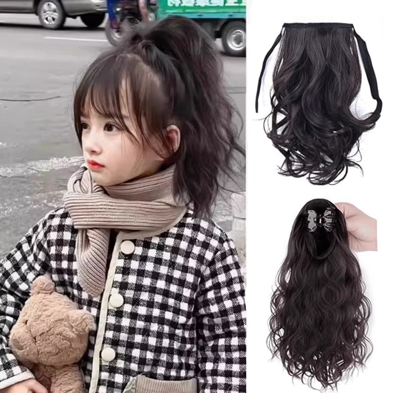 Women's Water Wave Ponytail Clip, Natural Look Seamless High Ponytail, Fashionable Curly Hair, Heat-Resistant Fiber Hair Extension