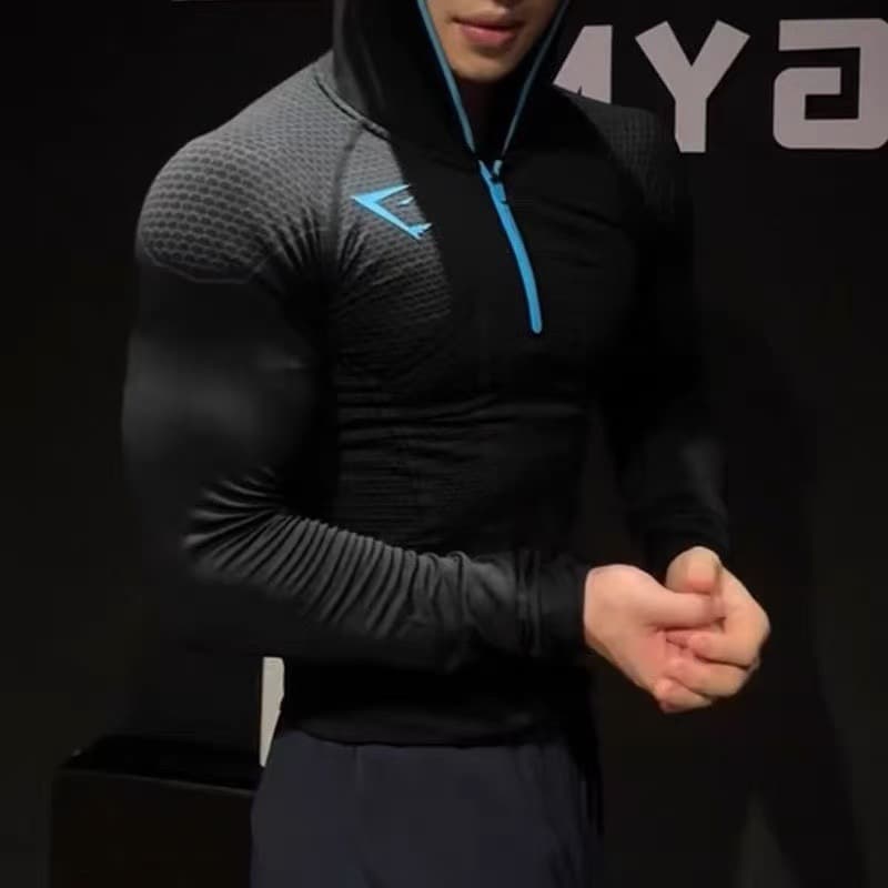 GYMSHARK New Running Sports Fitness Top Breathable T-Shirt Tight Fit Full Series Casual Running Shark