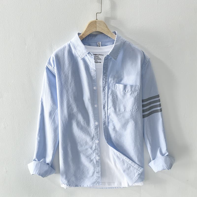 8821 Spring/Autumn Casual Cotton Shirt with Lapel, Loose Fit Men's Shirt, Comfortable Men's Clothing, Drop Shipping