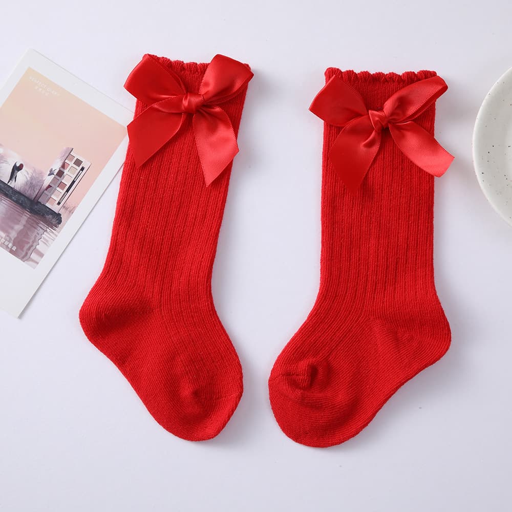 2021 New 1-year-old baby socks long knee-length bow socks Spanish style INS princess socks girls socks