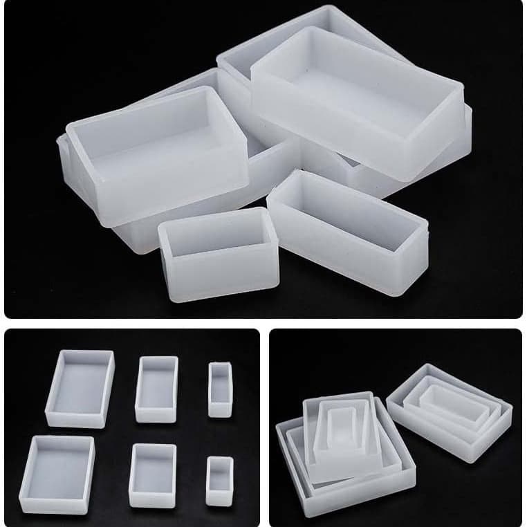 Easy-Release Silicone Mold Cube Crystal Drip Mold Rectangle DIY Jewelry Specimen Casting Molds for Cake Baking Modern Simple Style