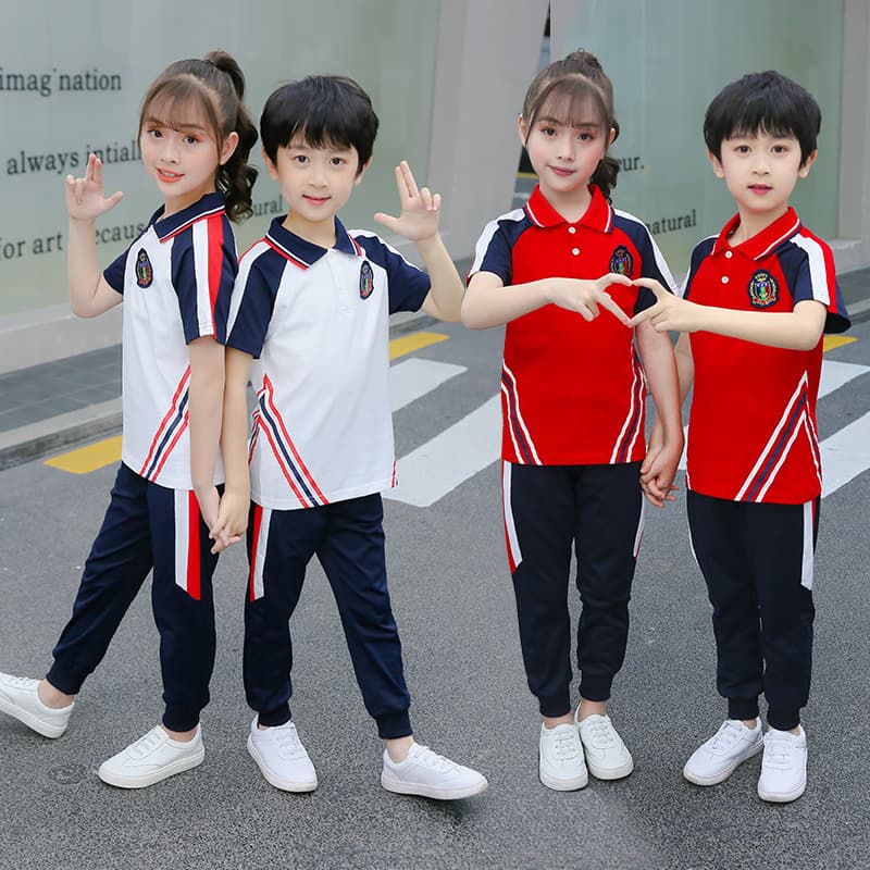 2021 Primary and Secondary School Children Kindergarten Uniform Short Sleeve Long Pants Short Pants Short Skirt School Uniform Sports Suit Set
