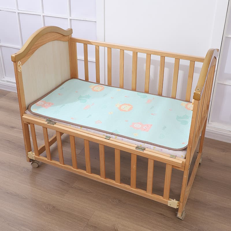 Kindergarten Cooling Mat, Colored Ice Silk Rattan Mat, Children's Double-Sided Cooling Mat, Foldable Ice Silk Rattan Mat for Student Dorms