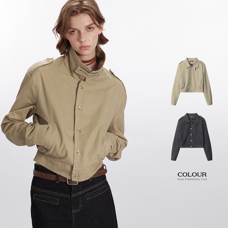 HeyHenry2024 Petite Short Jacket New Elegant Solid Color Simple Versatile Workwear Korean Style Outerwear From China