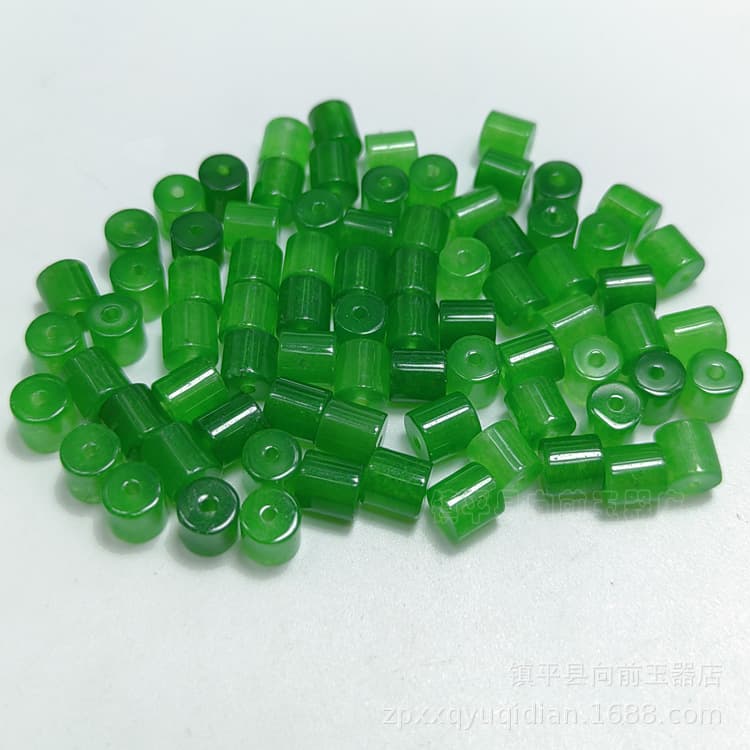Green Jade Malaysian Jade 6*6mm Barrel Beads Loose Beads Wholesale, DIY Jade Ornament Accessories for Jade Bracelet and Necklace Parts