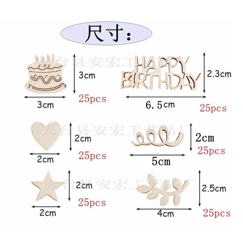 Wholesale Wooden Birthday Cake Wood Slices DIY Kids Birthday Party Photo Prop Letter Decor 150