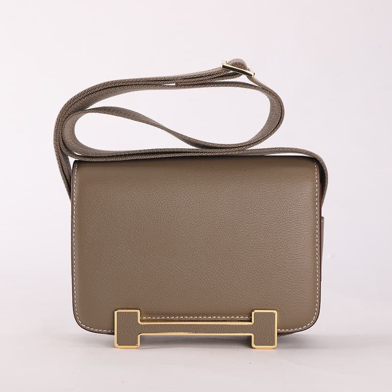 2024 new women's bag original togo leather clog bag high-end single shoulder crossbody bag simple and versatile small square bag
