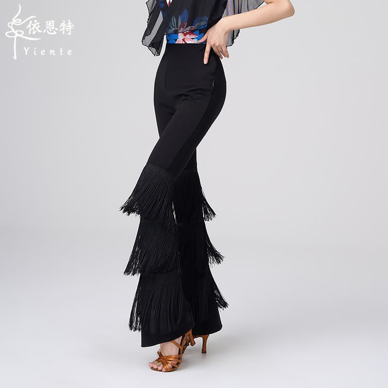 New style Latin dance pants for women, dancewear, practice pants, long pants, rumba, cha-cha, high-waisted ballroom dance pants, 2023 summer.