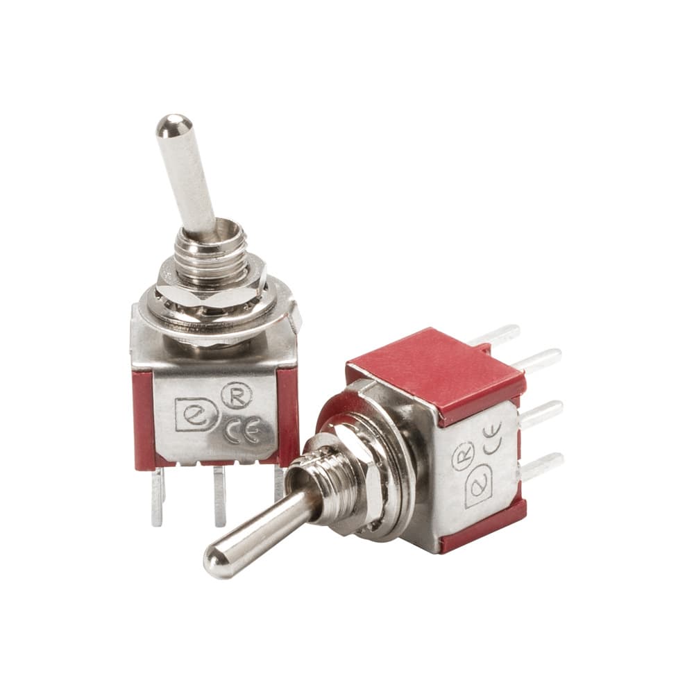 MTS-202-A2 Mini Toggle Switch 3A 250V Rocker Switch PCB Pin Through-Hole 6-Pin Toggle Switch
