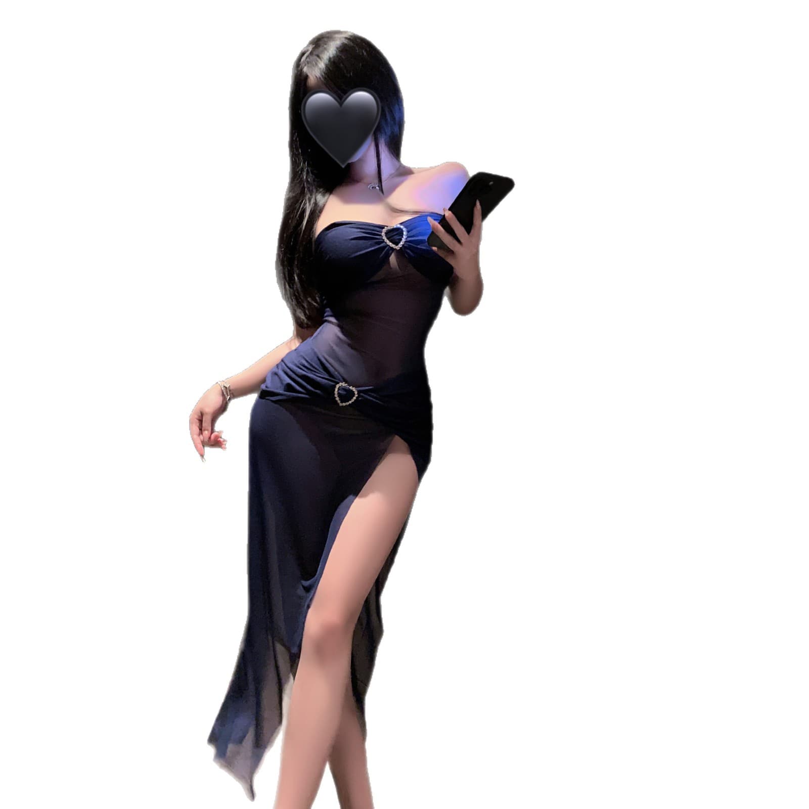 Sexy Lingerie for Night, Pure Desire Flirtatious Costume, Split Dress for Small Bust, QQNY Sleepwear for Women