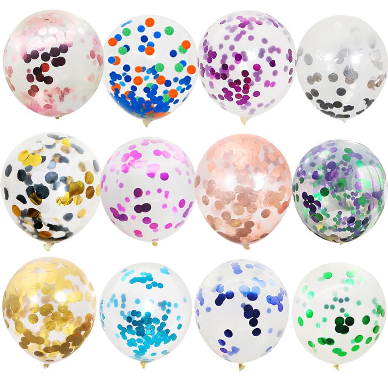 ins Cyber Red Confetti Balloon 12 Inch 2.8g Sequin Latex Balloon Birthday Wedding Party Decoration