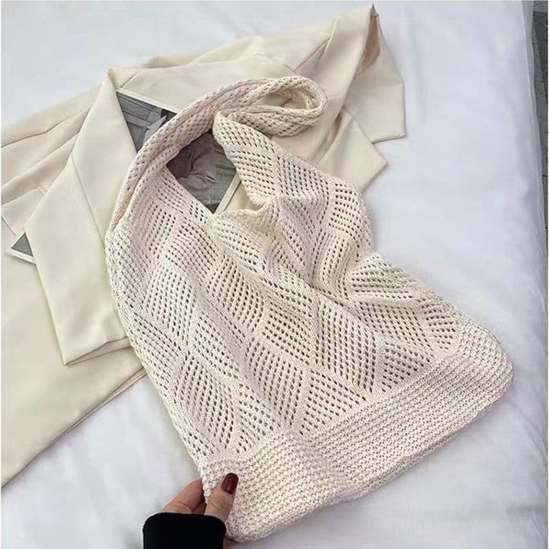 Hot-selling Knitted Women's Hollow-out Yarn Handbag Shoulder Bag Beach Tropical Travel Versatile Trendy High Volume Great Price