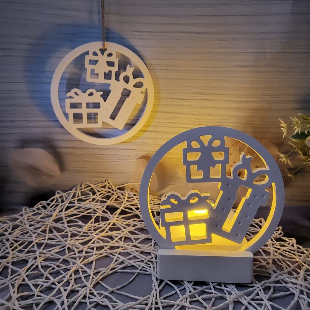 S0792R Christmas Gift Box Pendant Desktop Decoration Cement Gypsum Mold DIY Silicone Mold
