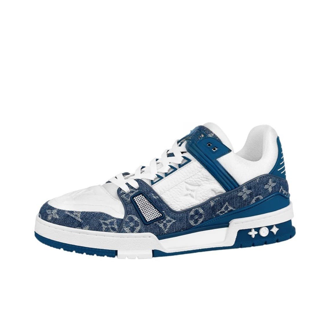 Cross-Border Putian Shoes L Brand Trainer Denim Monogram Shoes, Couple Thick-Soled Bread Shoes, Casual Shoes for Men and Women