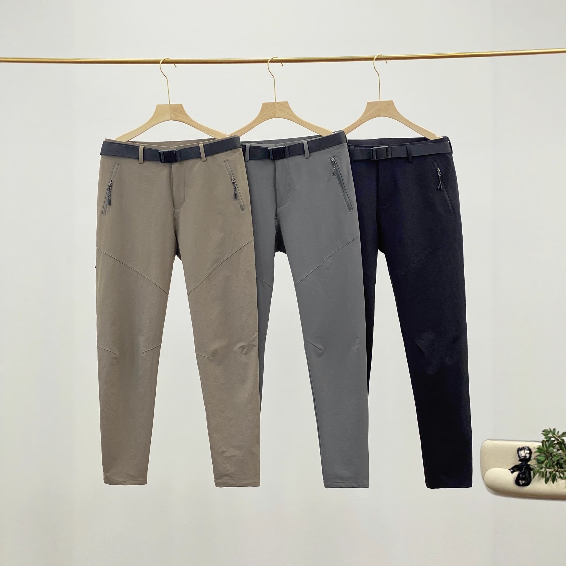 Dijia's same style outdoor spring and autumn windproof and waterproof three-dimensional tailoring multi-pocket zipper straight casual pants trousers