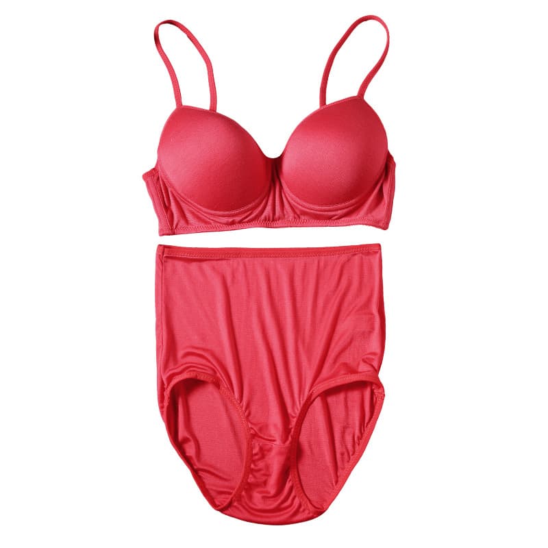 This year's big red silk bra suit 100% mulberry silk smooth underwear high waist belly hip underwear