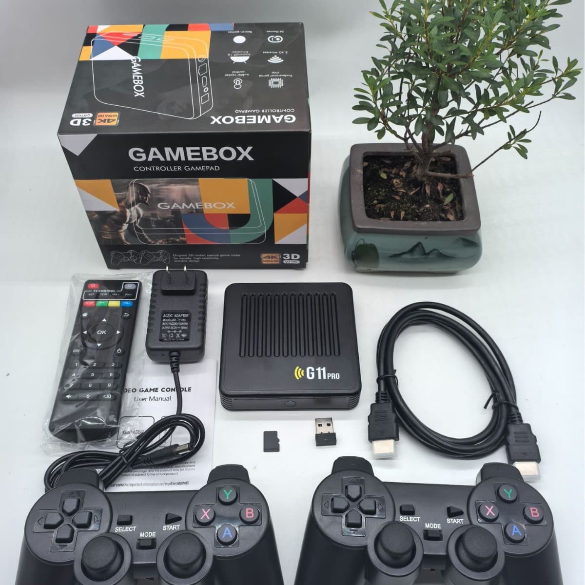 Home Game Console TV Box G11 Pro Open Source Dual System Set-Top Box PSP Controller God of War Game