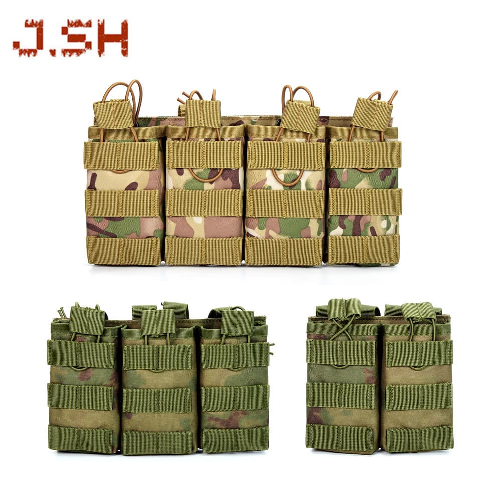 Tactical Triple Magazine Pouch Double Quad Field Molle Accessory Pouch Storage Bag Walkie Talkie Pouch Factory Wholesale