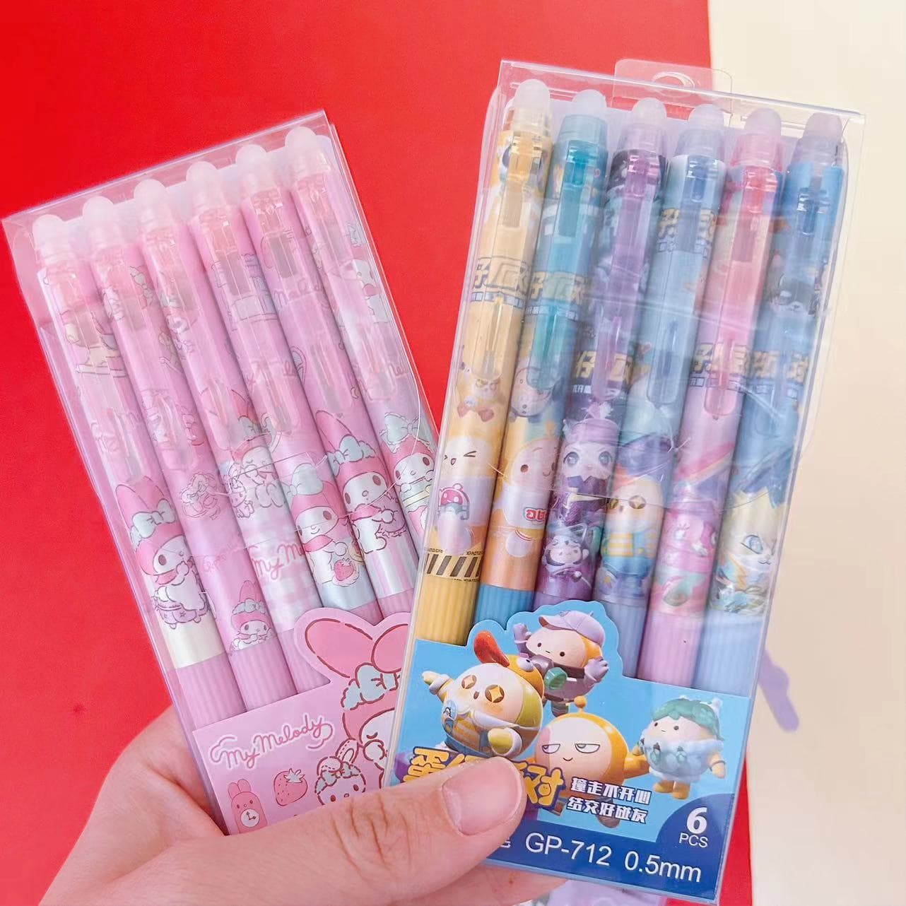 Sanrio Pet Erasable Gel Pen, Cute Push-Type Gel Pen for Students, High Appearance Level, Girl's Heart, Stationery Wholesale