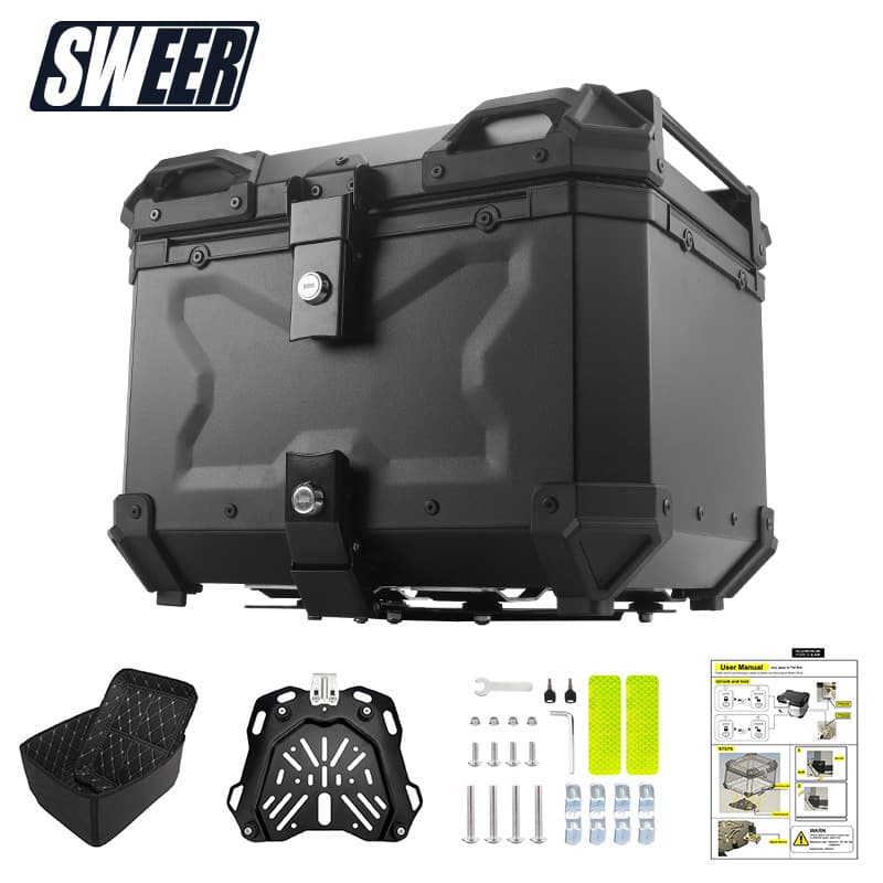 45L 100L Electric Vehicle Tail Box Storage Box Large Capacity Motorcycle Rear Trunk Scooter Luggage Box Aluminum Alloy