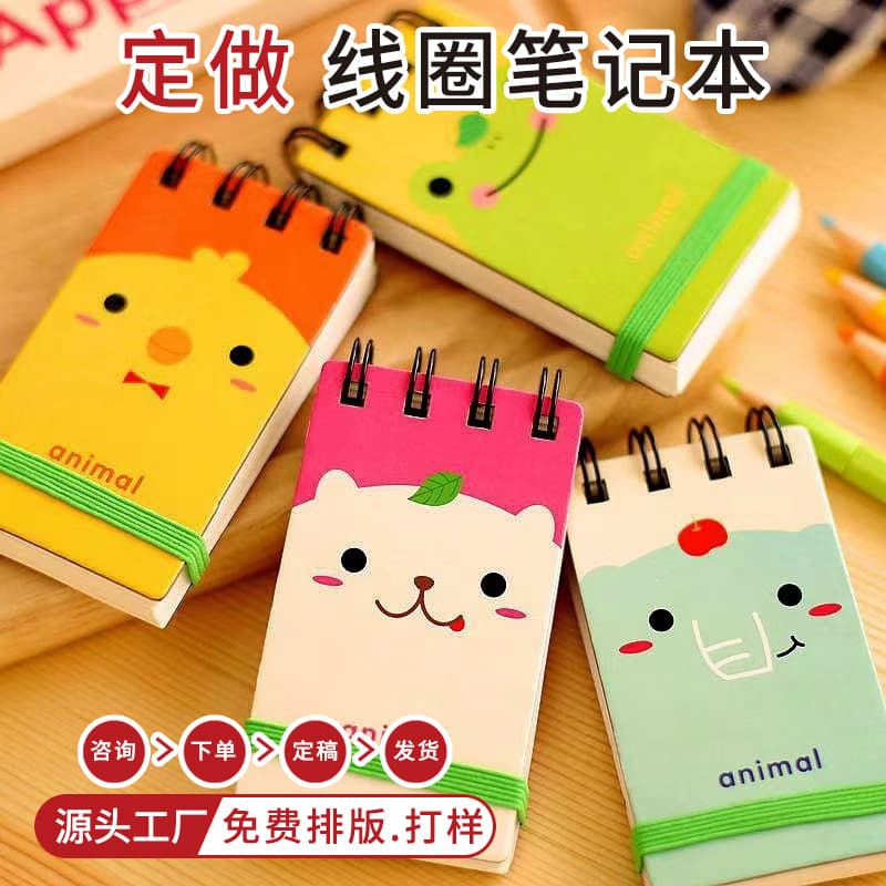 Custom A5 kraft paper coil notebooks, B5 spiral business notepads, minimalist college student notebook customization.