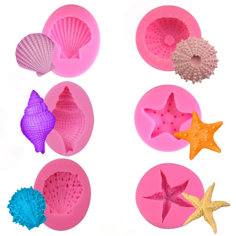 Ocean Series Sea Star Silicone Mold Five Pointed Star Chocolate Mold Cake Decoration Tool Baking Mold for Cake Bread Mousse Jelly